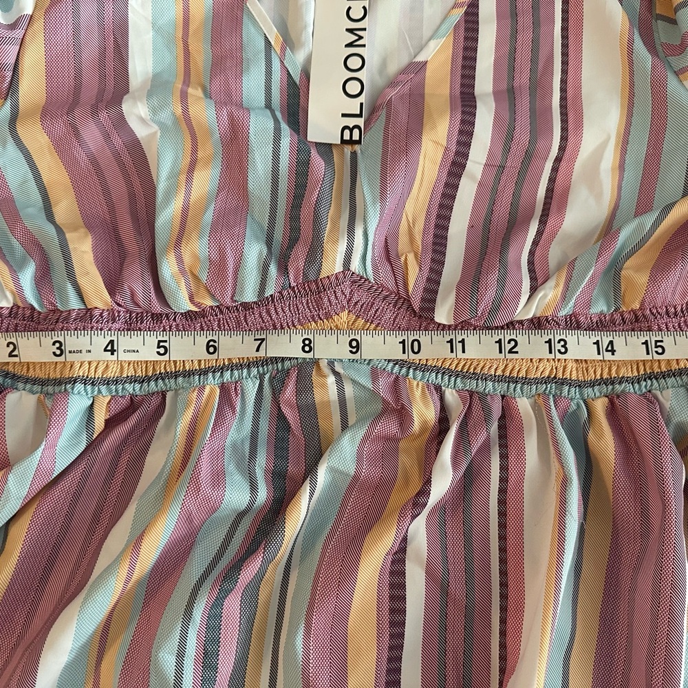 BloomChic Striped V-Neck Blouse - Picture 9 of 12